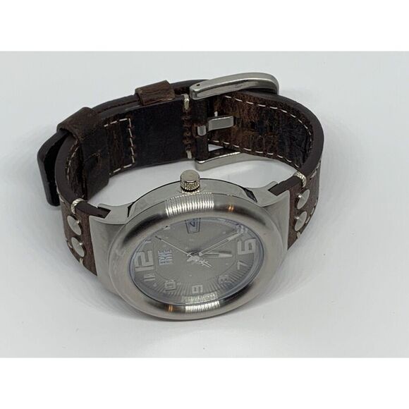 FRYE FR00004-02 Men's Brown Leather Analog Cream Dial Quartz Wrist Watch LW8 - Picture 7 of 12